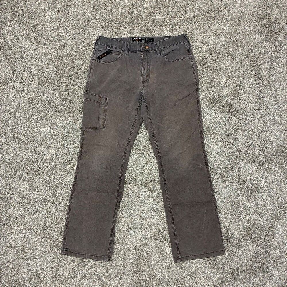 Ariat Rebar M4 Relaxed Straight Work Pant 32x30 Gray Cargo Utility Workwear